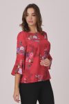 cicek desenli aksesuar detayli bluz 254 1