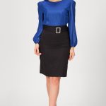 Çift Renkli Şık Ofis Elbise