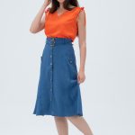 Önü Düğmeli Çan Etek