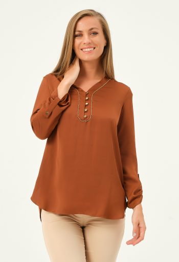 yakasi zincir seritli tunik 13591