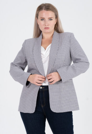 buyuk beden desenli blazer ceket 10916
