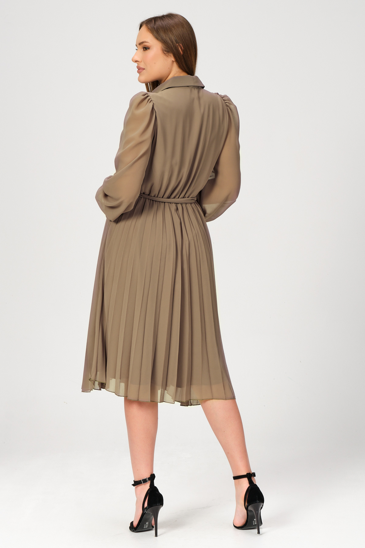 etek kismi piliseli sifon elbise 4960